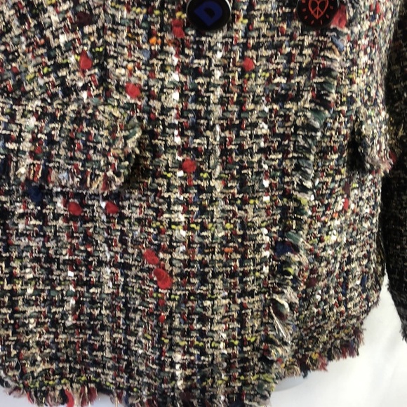 DESIGUAL Womens chaq drava blazer knit woven colorful jacket NWT - Picture 7 of 11
